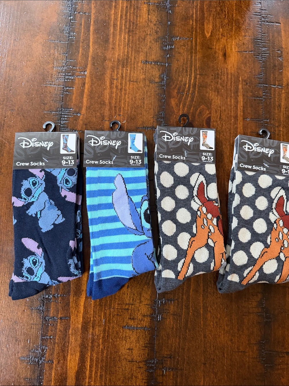 Disney Crew Socks with Multicolor Character Accent. All 4.